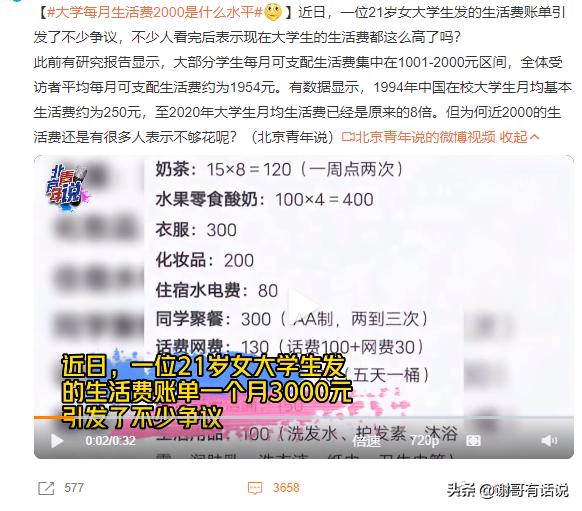 大学生2000生活费是什么水平,大学生一个月一万生活费什么水平