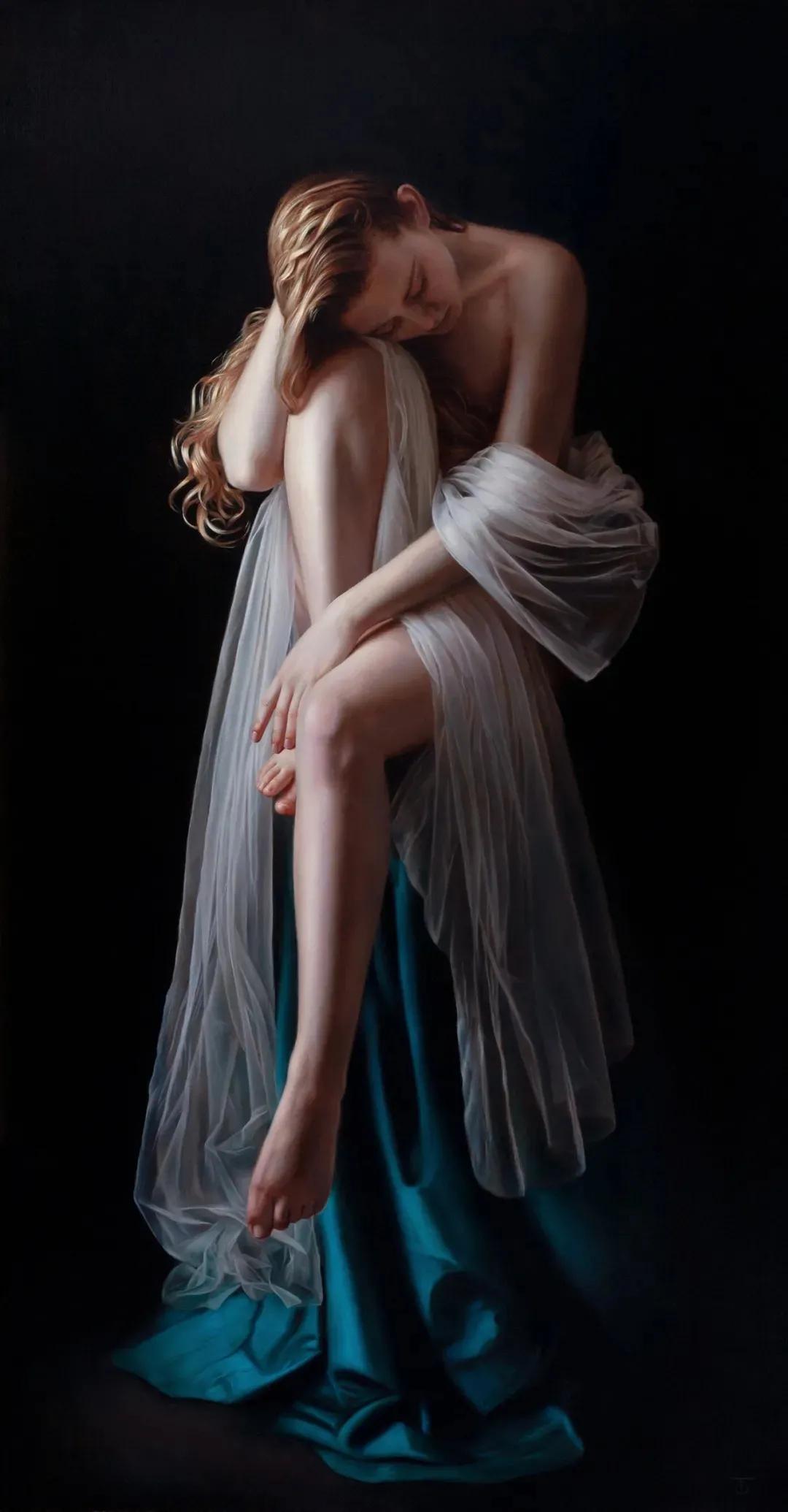 国外当代超写实艺术作品,西方油画大师笔下的绝世美人