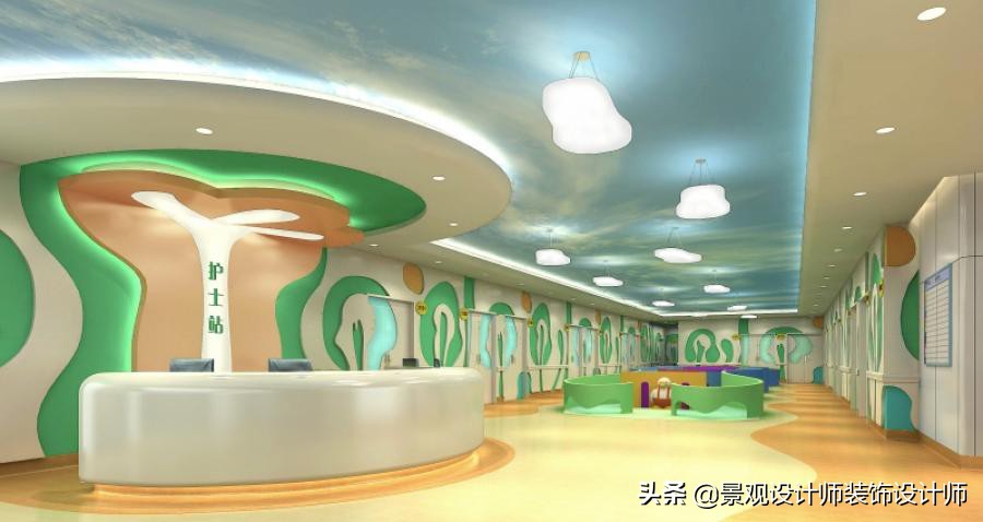 护士站背景墙分隔设计,护士站治疗室设计布局效果图