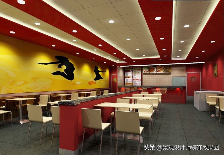 快餐厅设计图纸,快餐厅设计案例效果图