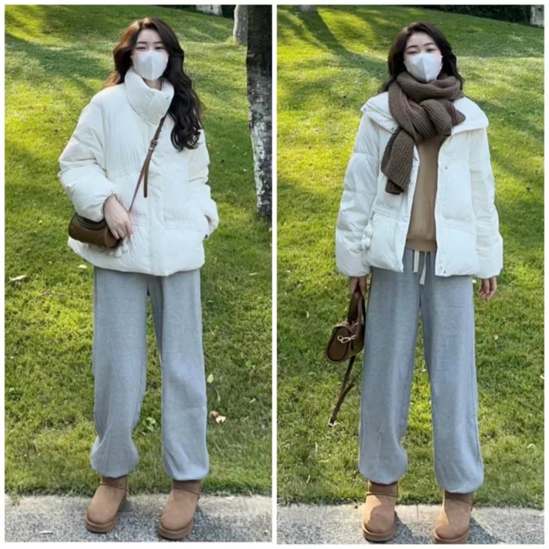 羽绒服搭配什么裤子女孩,女羽绒服和裤子配什么鞋子好看