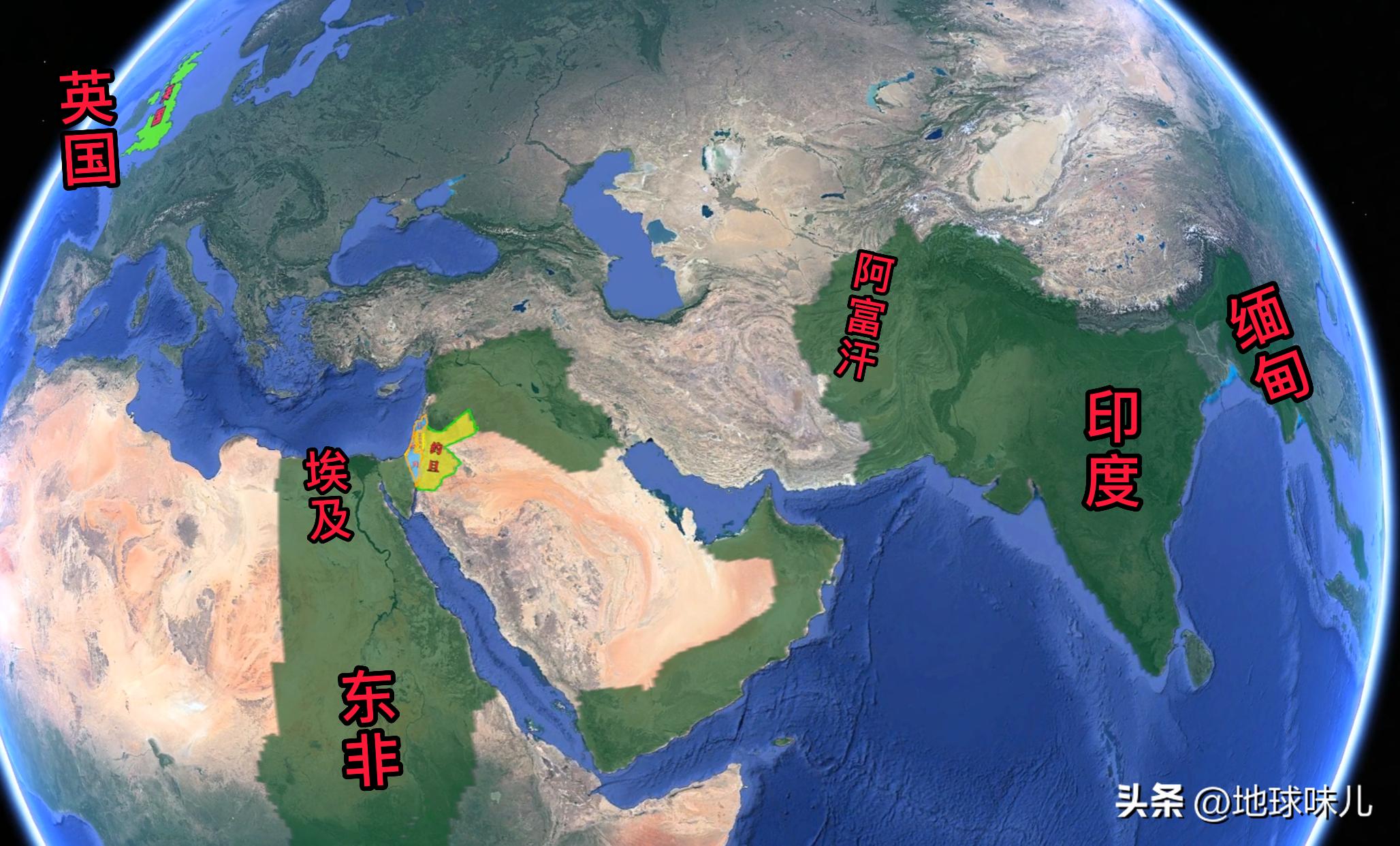 约旦换土地前后的地图,约旦换出海口