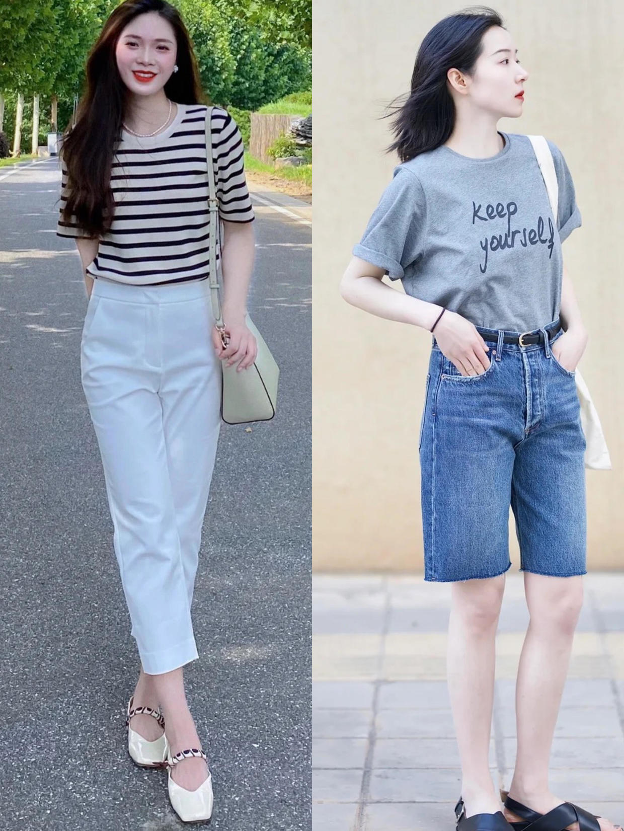 牛仔裤半身裙夏季怎么搭配,中长款t恤裙搭配牛仔裤直筒裤