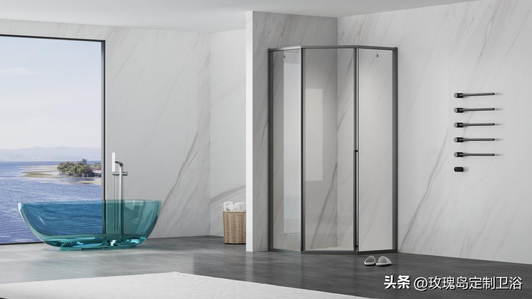 玫瑰岛t型淋浴房实景图,德润淋浴房与玫瑰岛淋浴房