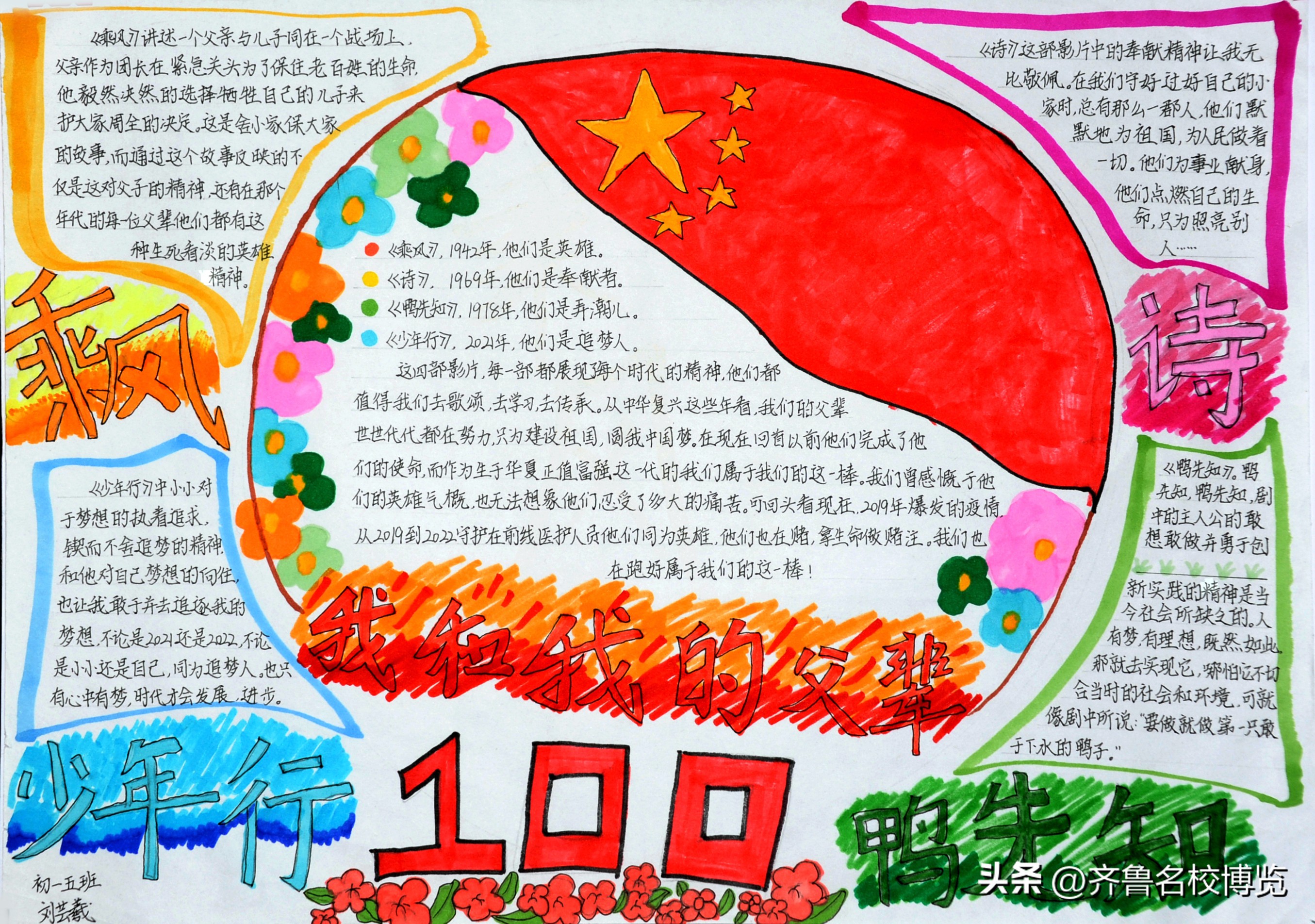 影领人生济南中学初一特色思政课《我和我的父辈》手抄报在线展览