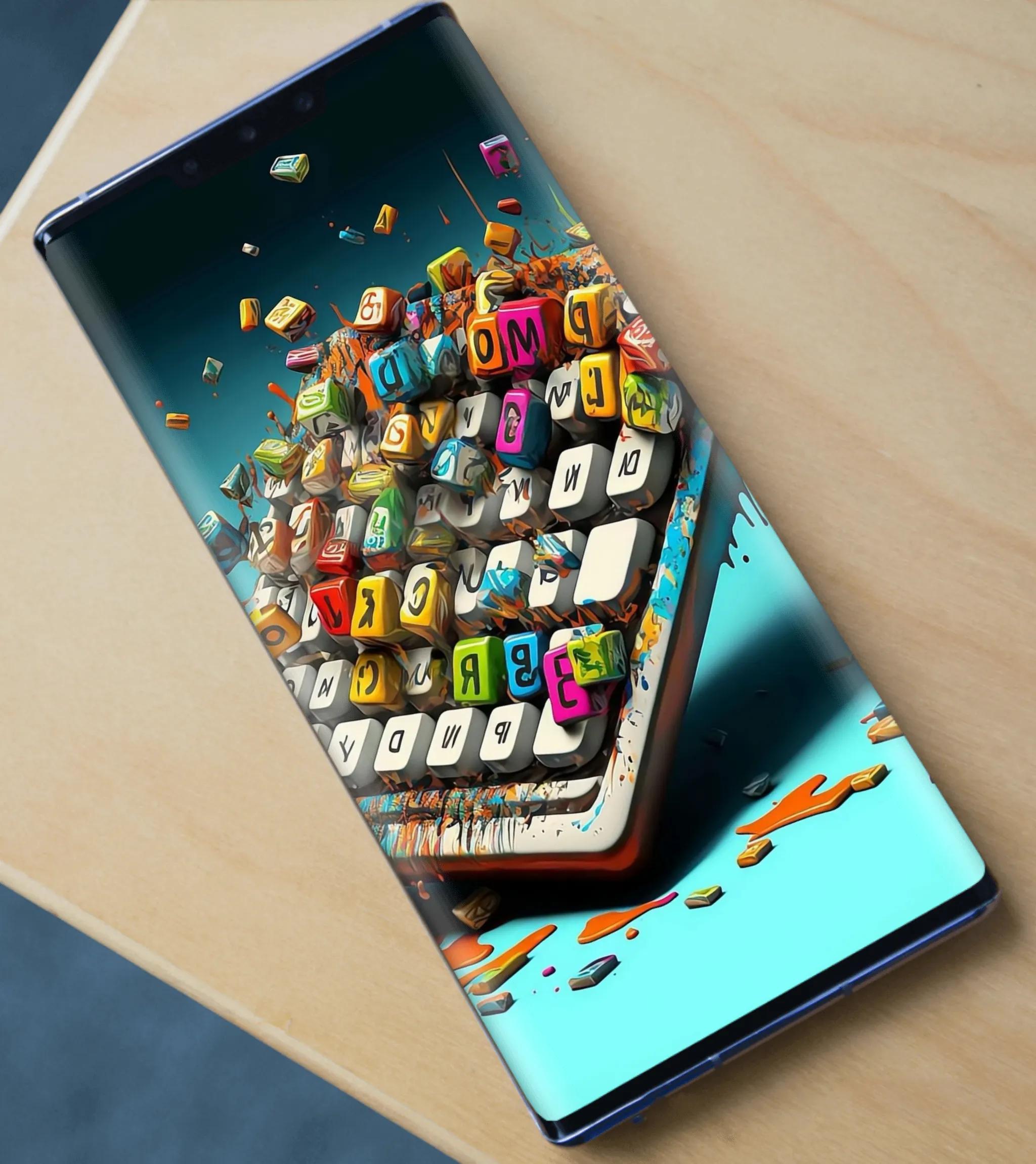 鲜艳色彩拼图手机壁纸,色彩堆叠手机壁纸