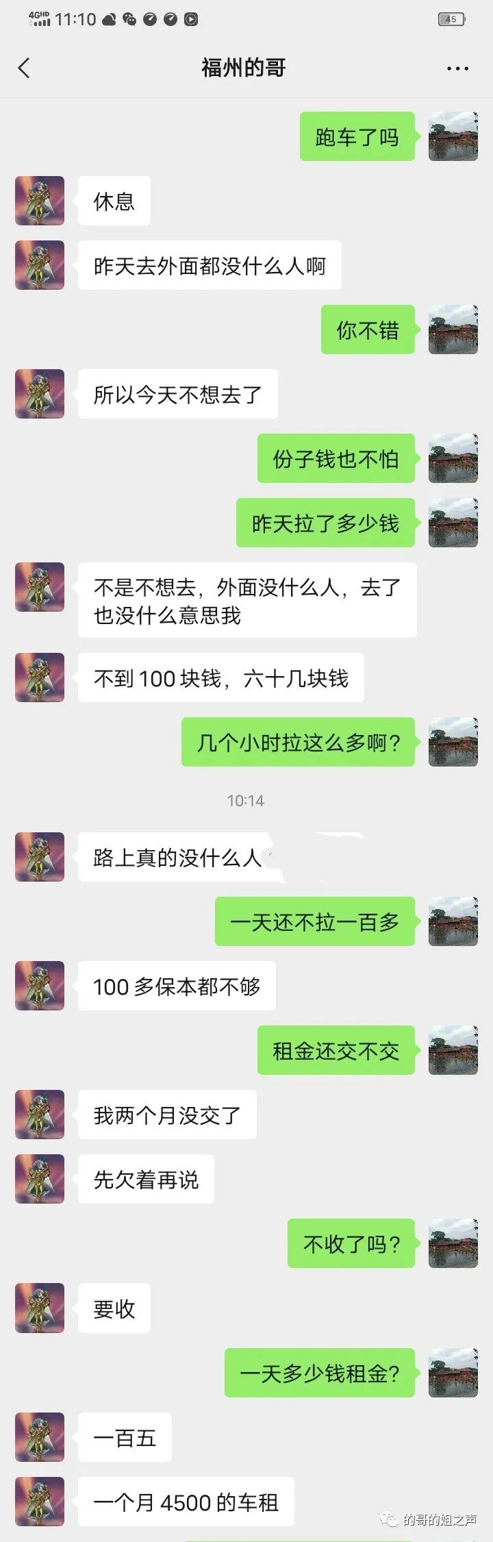 伤心：一名的哥开出租车出来营运一周，才拉了204块钱