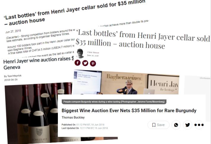 亨利贾伊有几种酒,拍卖最贵的红酒亨利贾伊