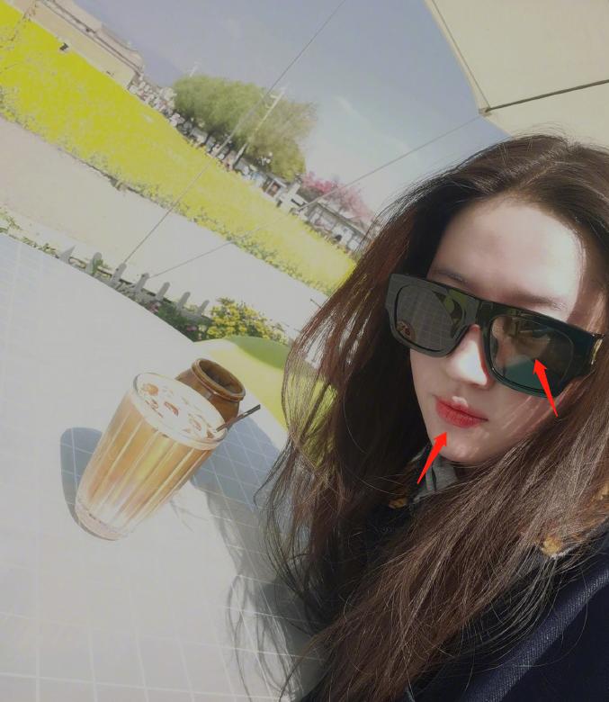刘亦菲怼脸高清未修图曝光,刘亦菲自拍感觉和真实脸型差很多