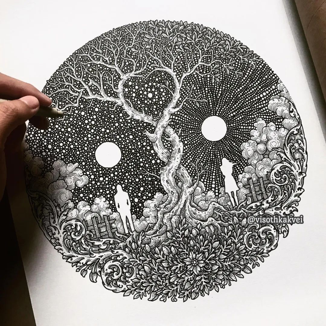 简单治愈强迫症画,让密集恐惧症非常难受的画