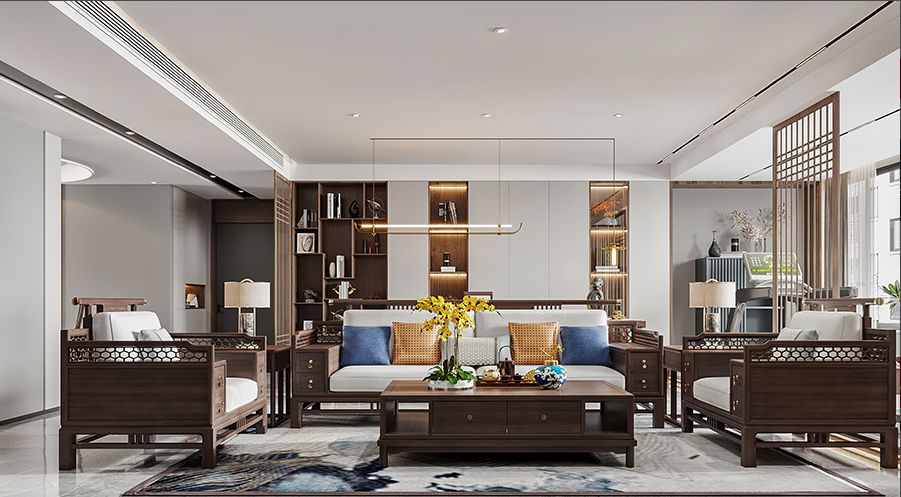 小三室2022装修风格现代简约轻奢,大平层装修风格大全2022新款