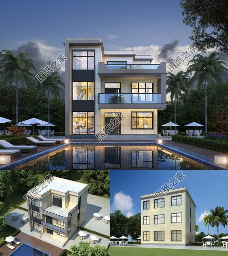 平屋顶设计的五层别墅,别墅平屋顶设计效果图欣赏