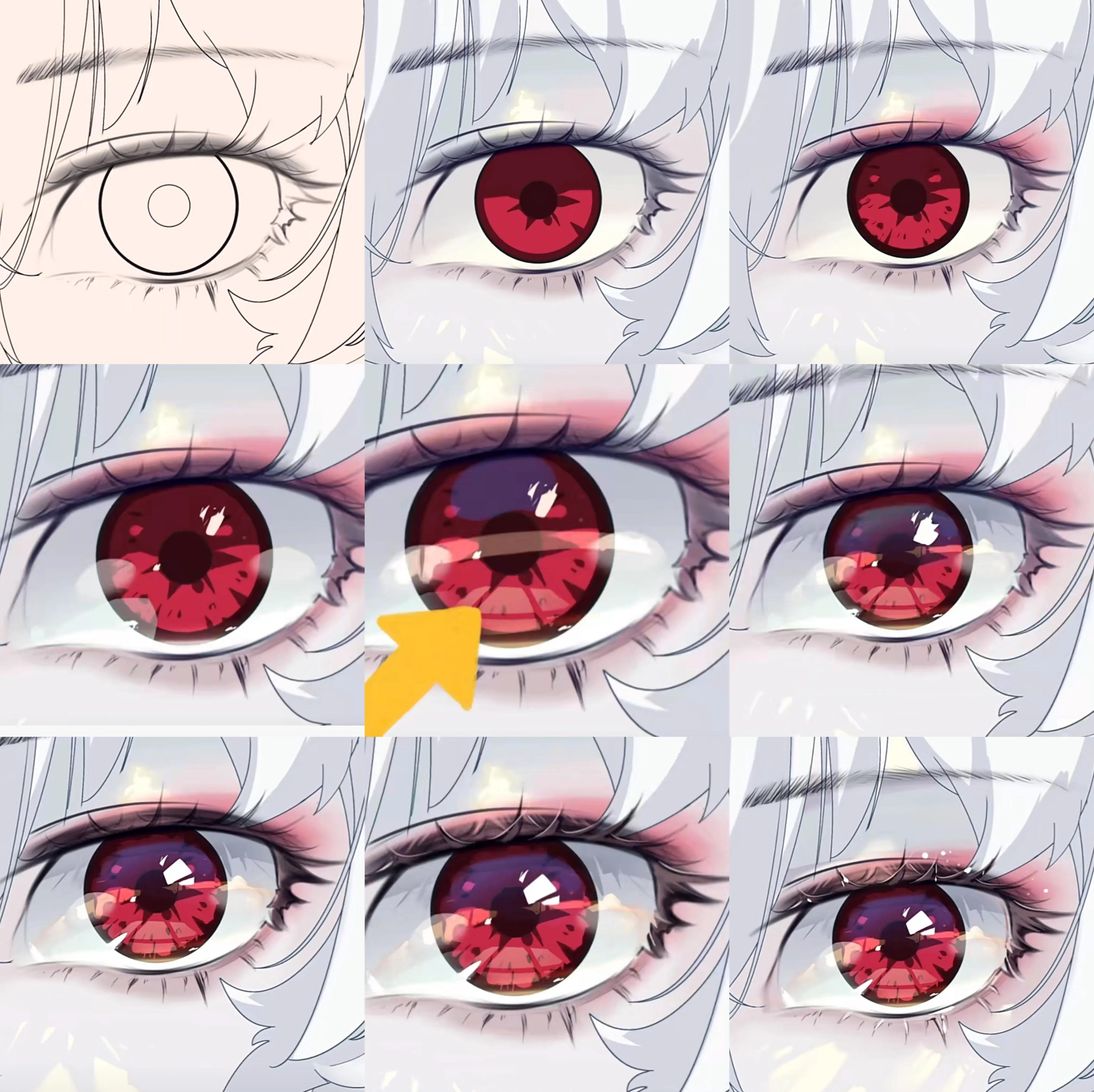 插画眼睛上色,眼睛的画法二次元手绘教程