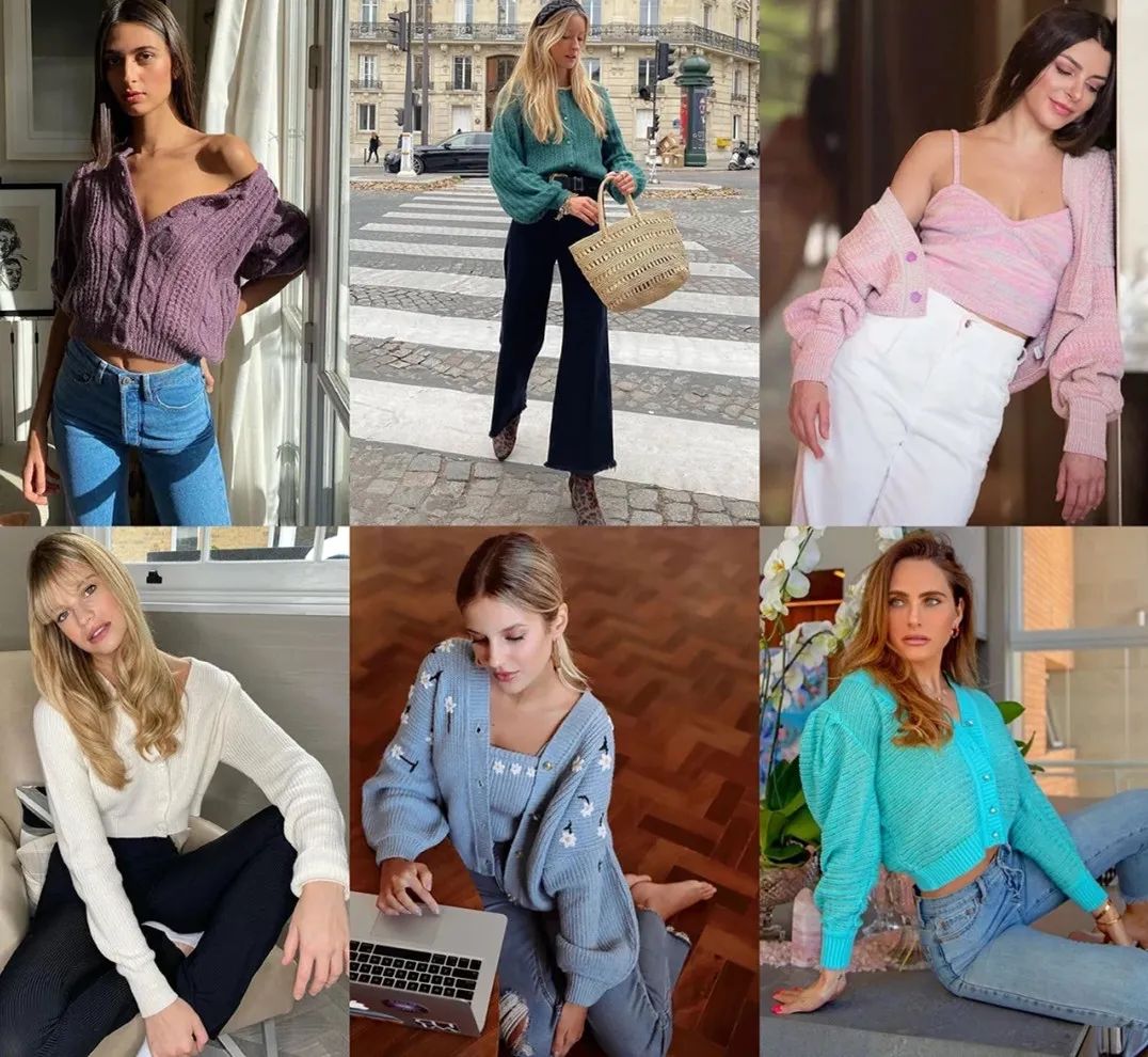 法式polo翻领长袖针织开衫,优雅女人开衫衣服