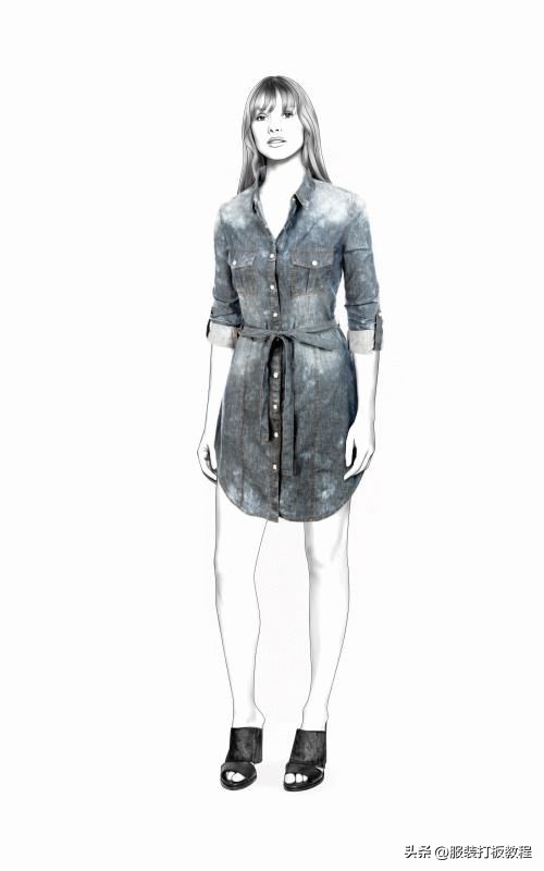 服装设计衬衫款式图,衬衫服装设计效果图