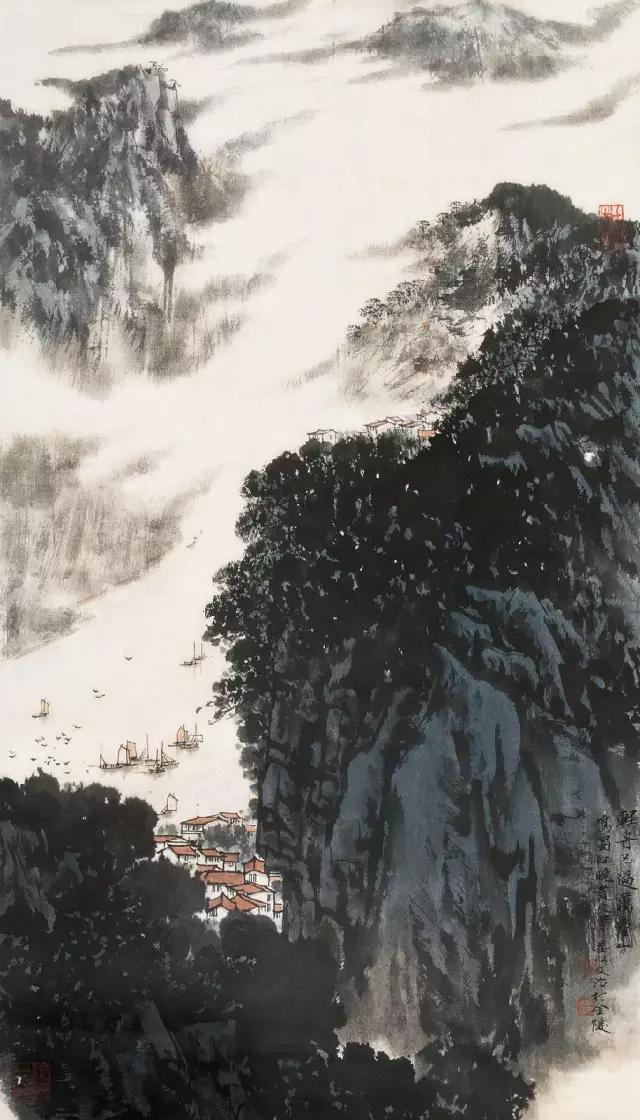 金陵山水画名画欣赏,金陵五大家诗意山水画欣赏