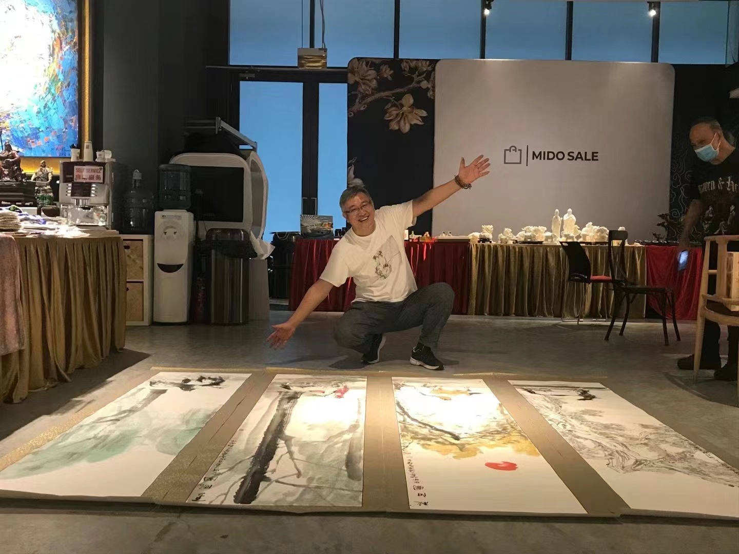 春夏秋冬四季水彩创意画,加拿大秋天风景画作品