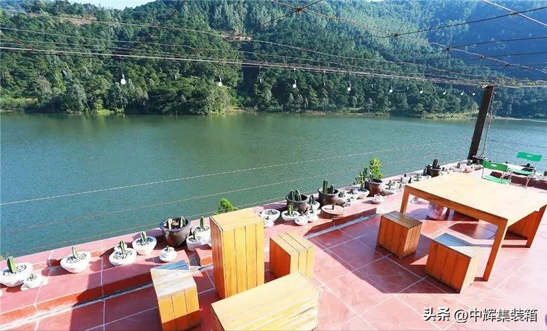 集装箱全景落地窗民宿,组合式集装箱民宿