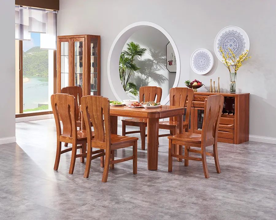 匠心全实木餐桌椅组合现代简约,实木餐桌椅高档奢华