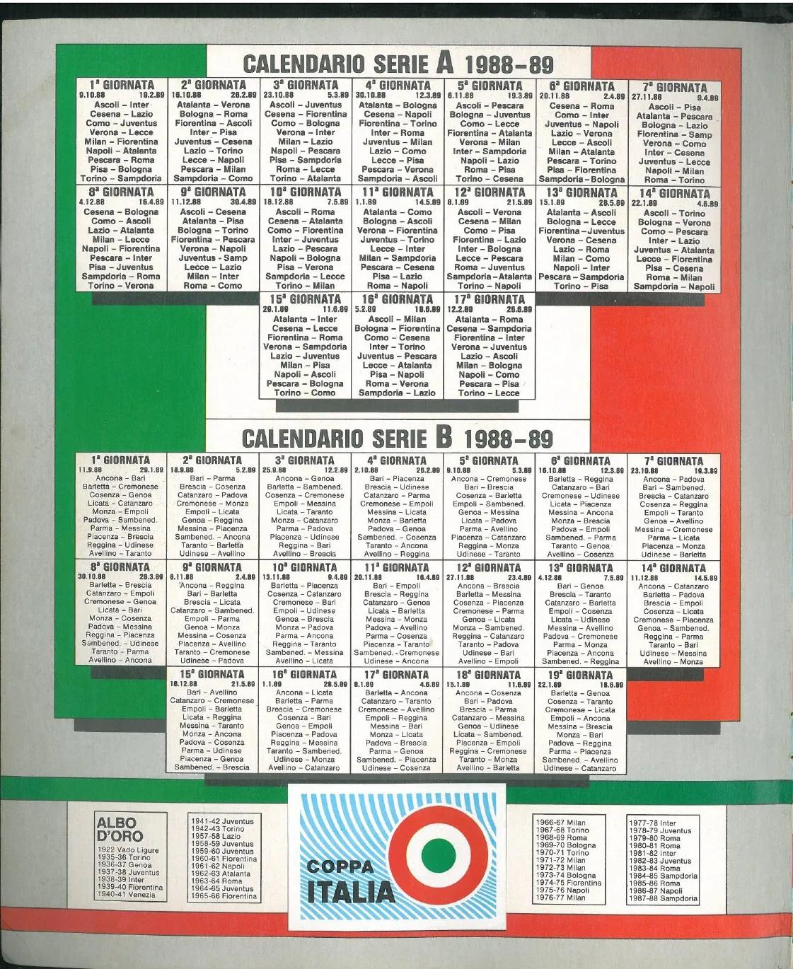 「忆意甲」一本意大利足球画册带你回顾1988/89赛季意甲联赛