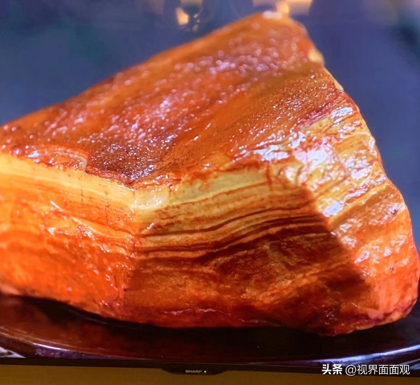 真实的五花肉石头,五花肉形状的石头