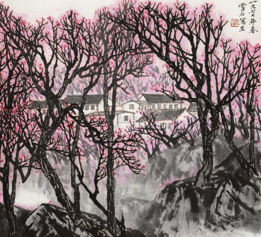 张大千的泼彩山水步骤,张大千泼墨泼彩山水赏析