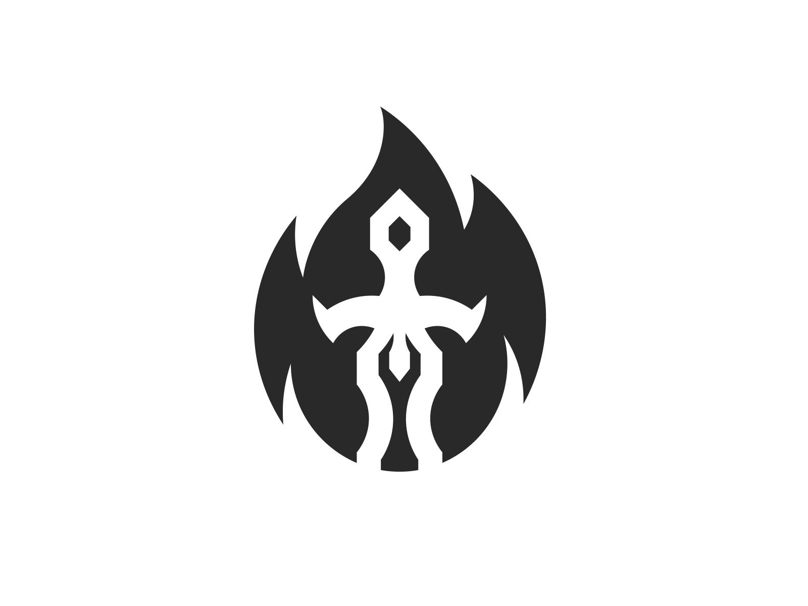 火焰logo标志设计,光与火结合logo设计