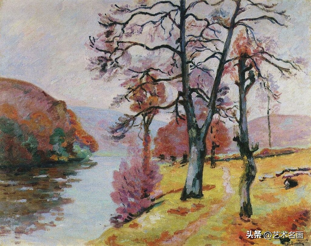 美国印象派大师春天的风景画,色彩丰富的印象派