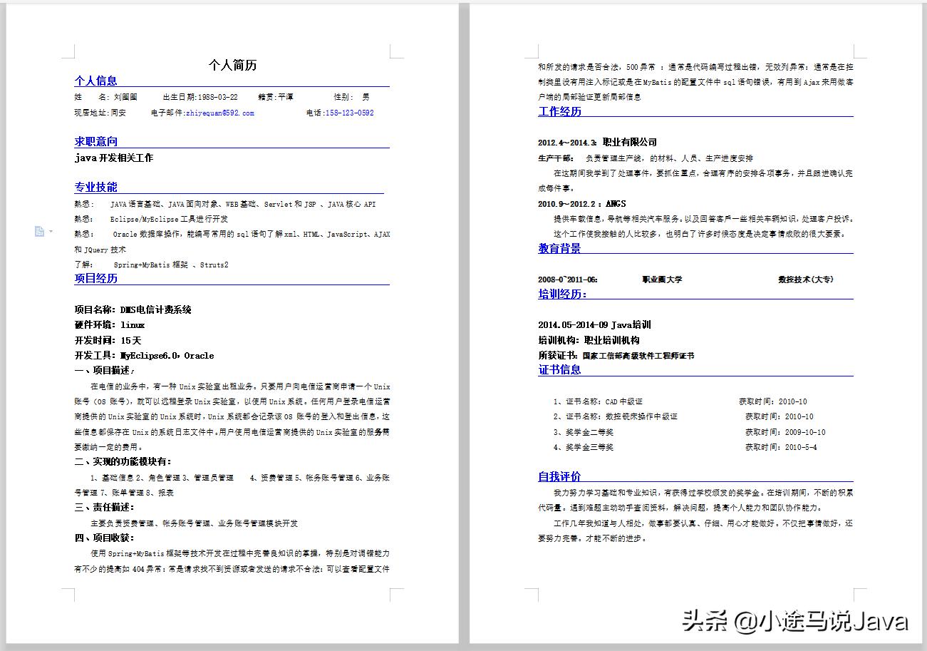 简历模板大学生计算机科学与技术,计算机个人简历模板
