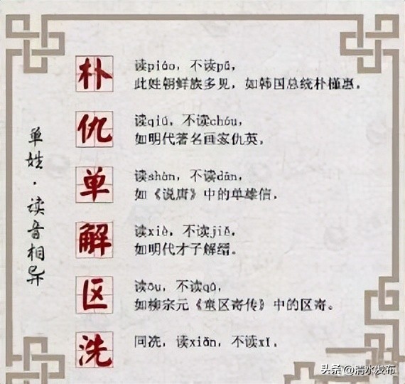 你能看懂几个姓,有哪些你想不到的姓