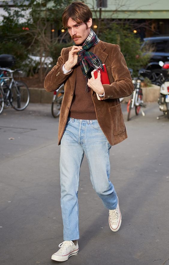 西装牛仔裤男生高质量,西装牛仔裤这样穿时髦洋气又高级