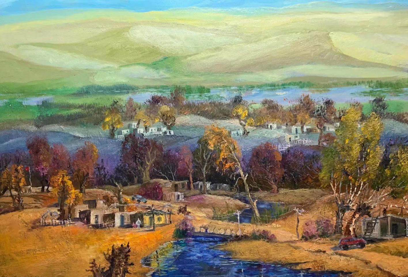 哈孜艾合买提油画最贵的作品,艾合买提江莫明