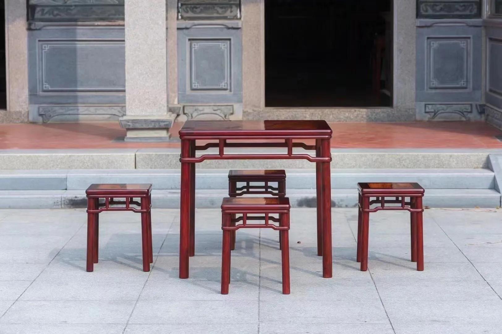 休闲红木家具五件套,小叶紫檀镶嵌越南黄花梨皇宫椅