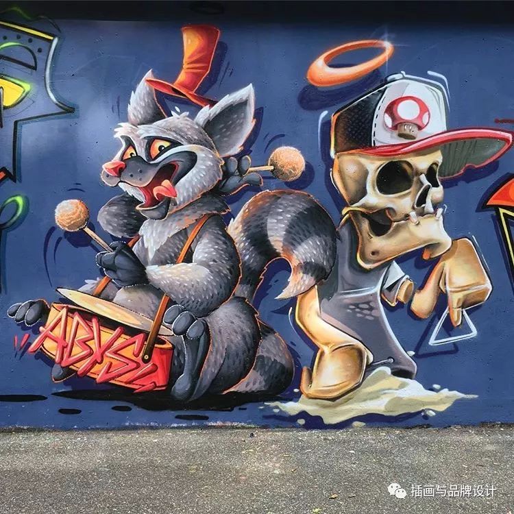 超震撼的墙绘,有视觉冲击感极简的墙绘