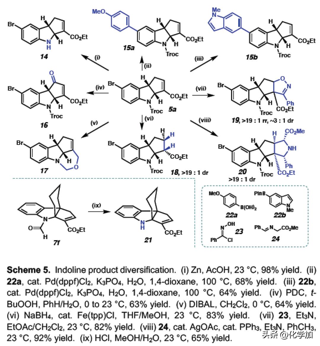 Cr,III光催化剂催化吲哚与烯基重氮化物的（3+2）环加成反应