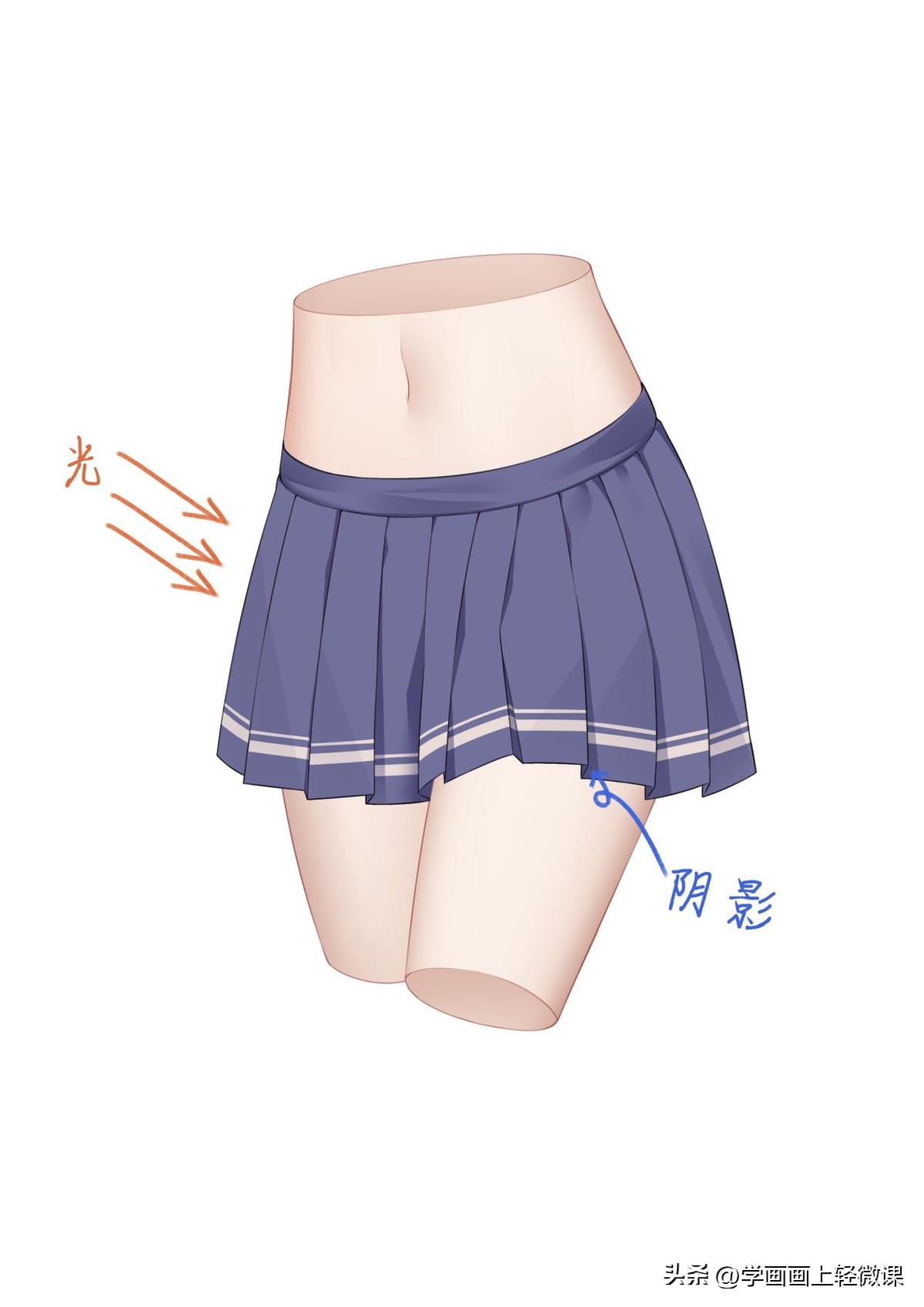 百褶裙画法步骤图,百褶裙画法步骤图解