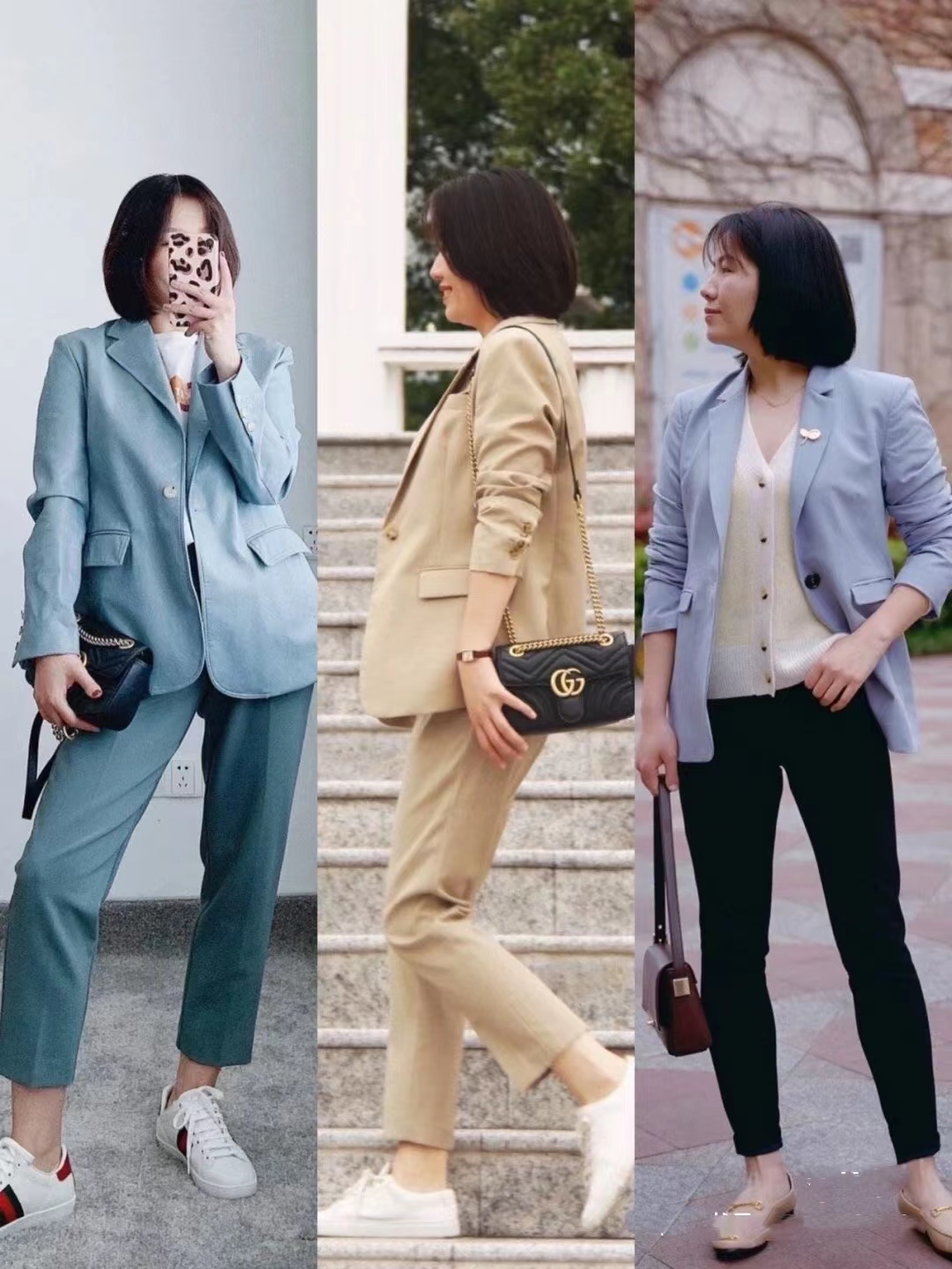 秋冬职场穿搭女高级气质微胖西服,170高个子微胖女生西服套装