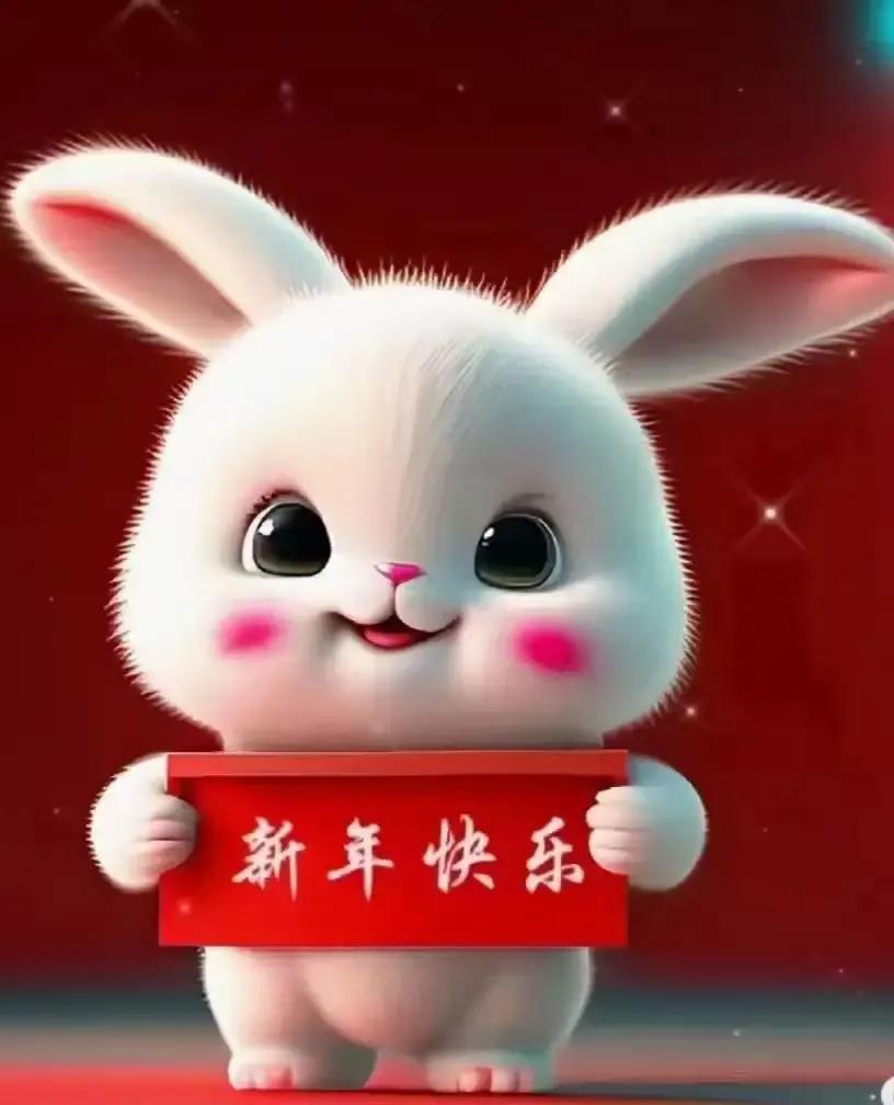 玉兔纳福迎新年大年初一拜大年2023年01月22日星期日正月初一