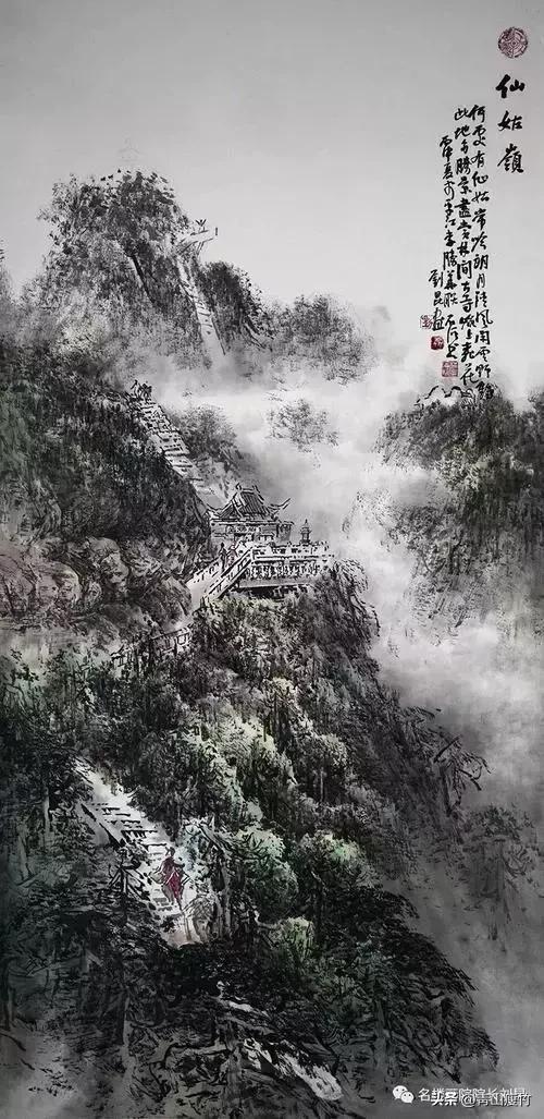 竖幅山水画图片大全精品,陈学良山水画精品欣赏40幅