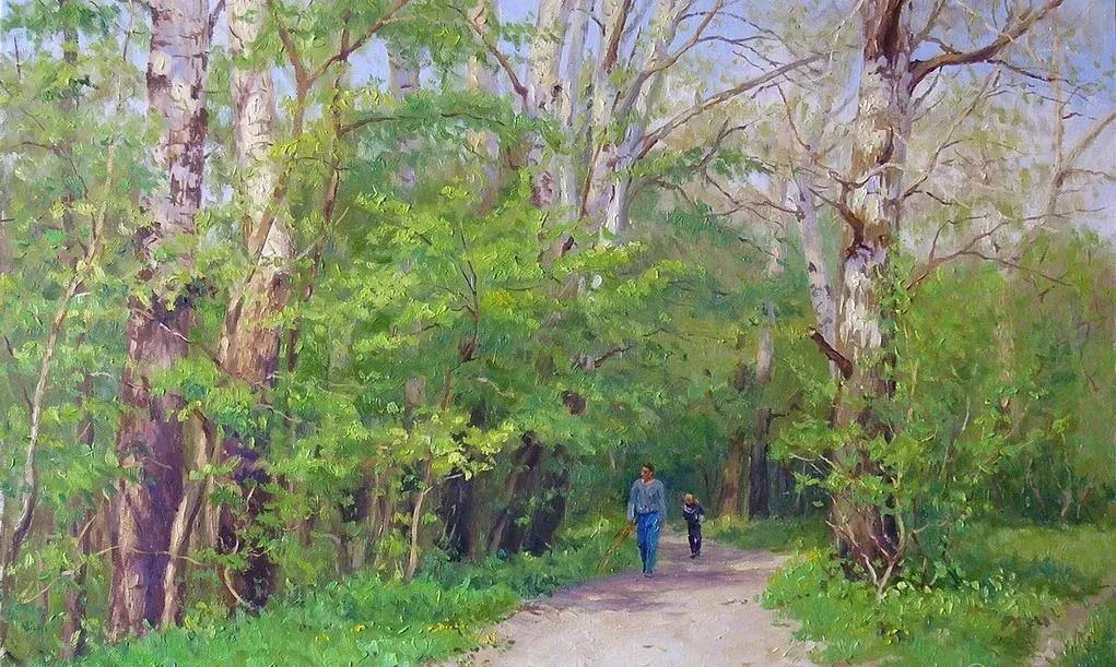 光影很强的油画风景,这油画太美了把光影画到了极致