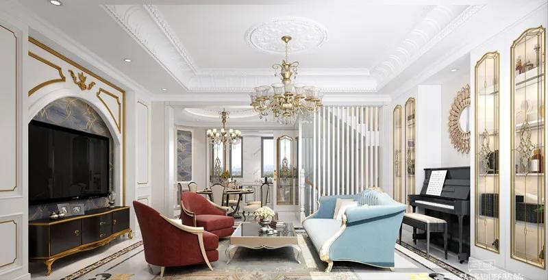 400平法式别墅一镜到底,法式别墅实景案例