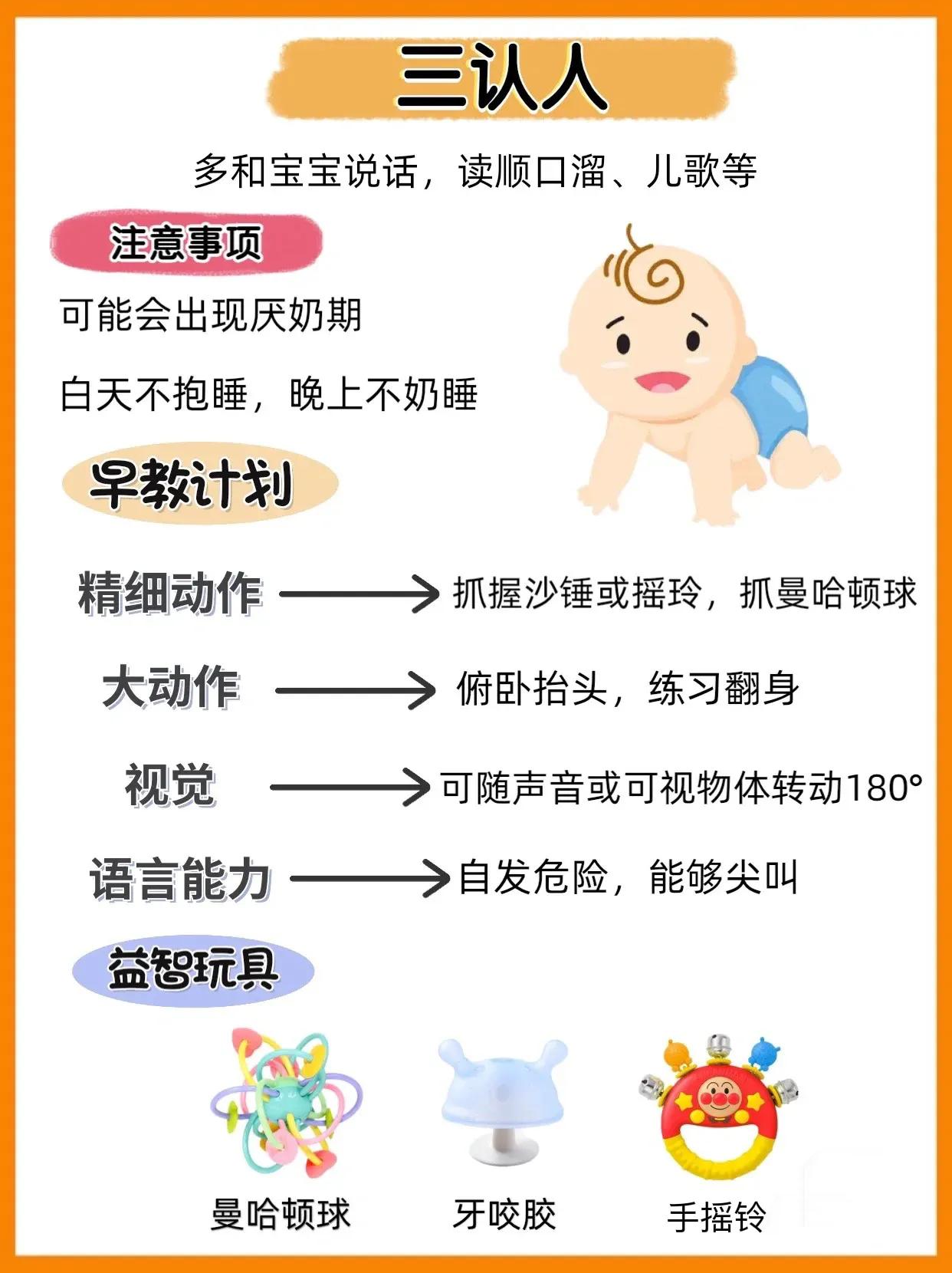 0-12月宝宝生长发育指南口诀,宝宝1-24月龄解锁技能和早教方案