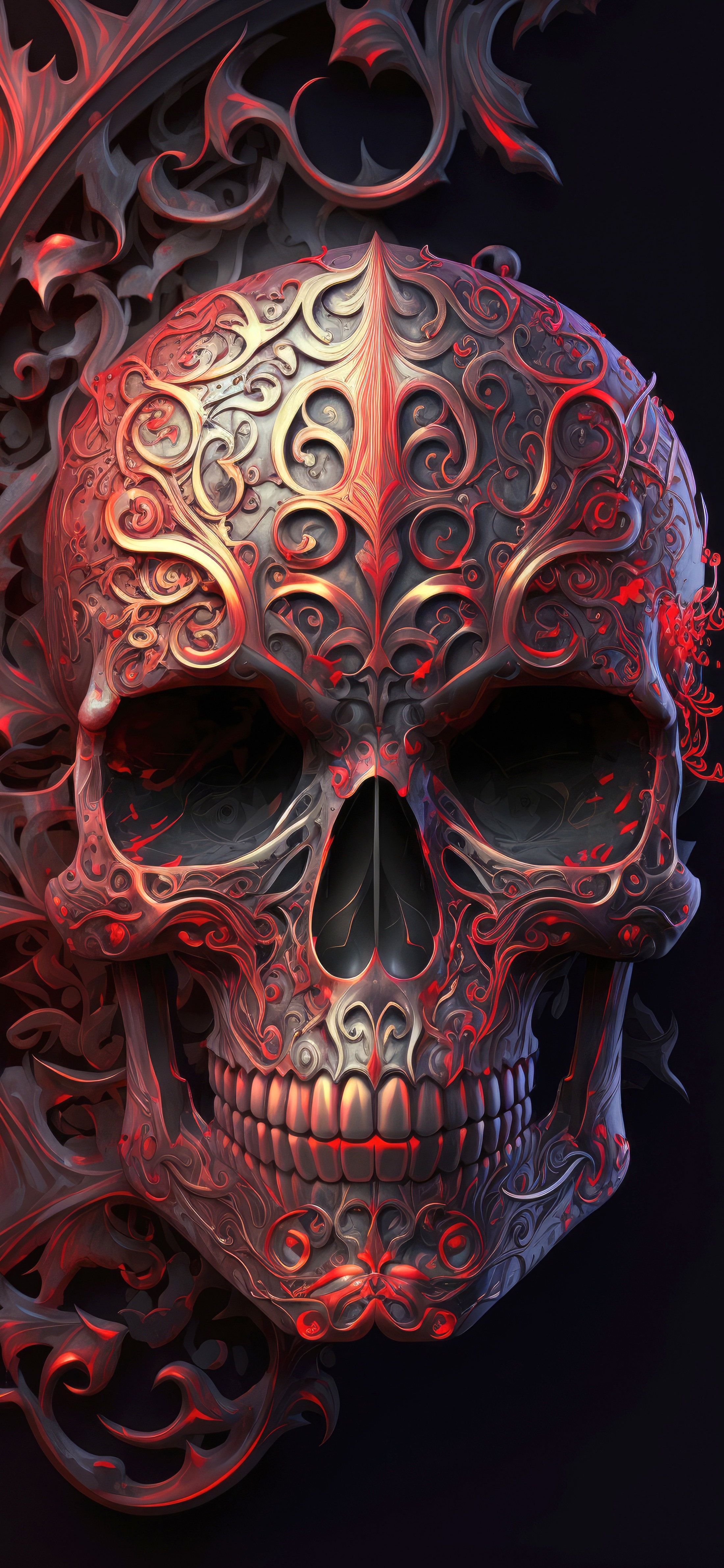 复古骷髅壁纸,骷髅头高清暗黑壁纸