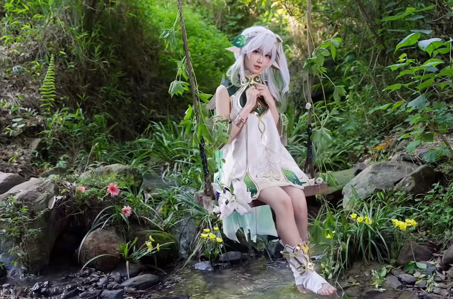 cos小草神路人视角,女版小草神cosplay