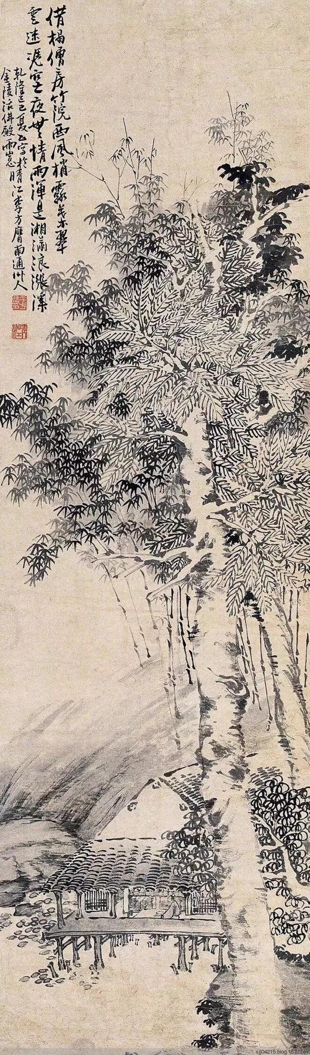 李方膺的国画墨梅图,李方膺画风竹作品