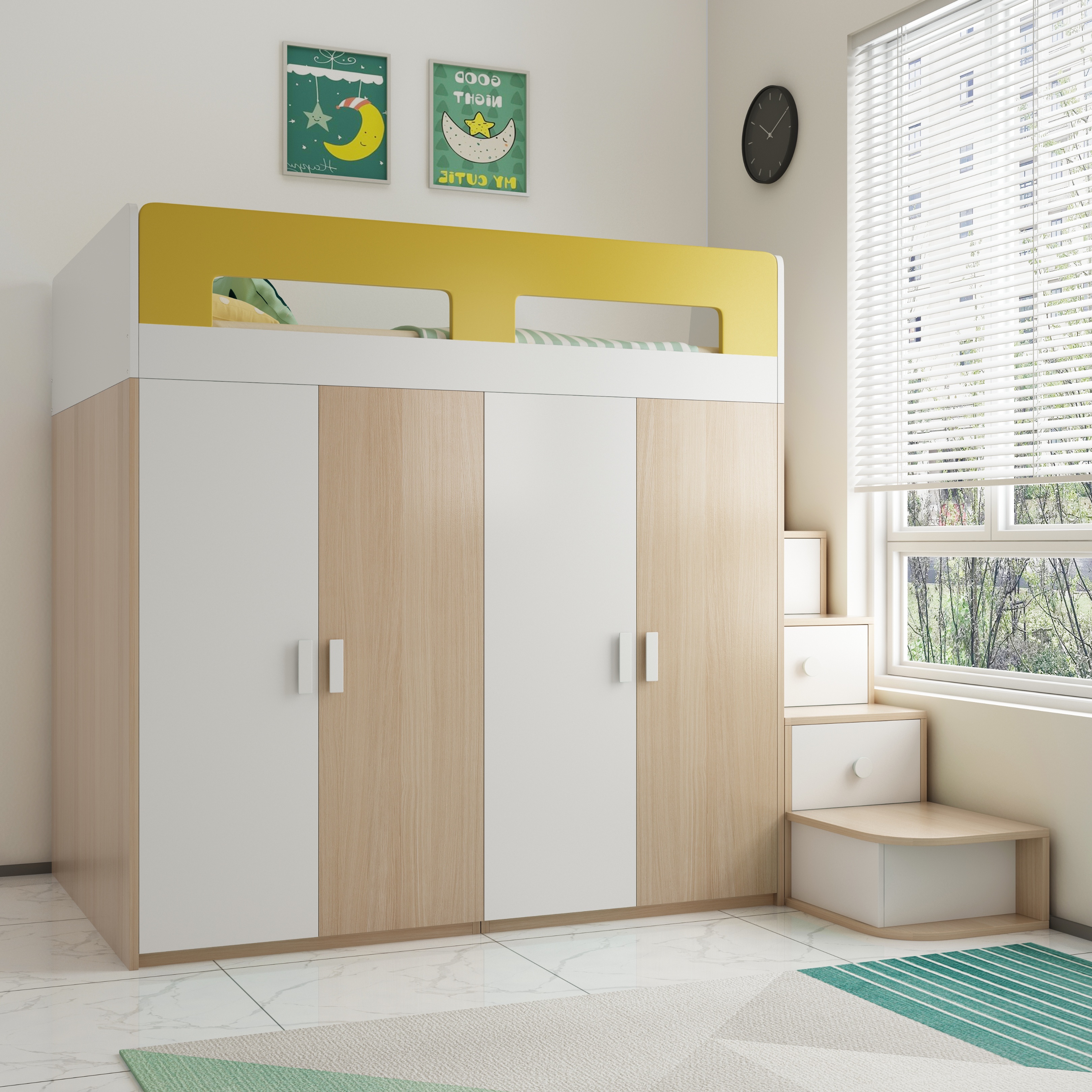 9平米的房间上下床设计带飘窗,9平方设计上下床多少钱