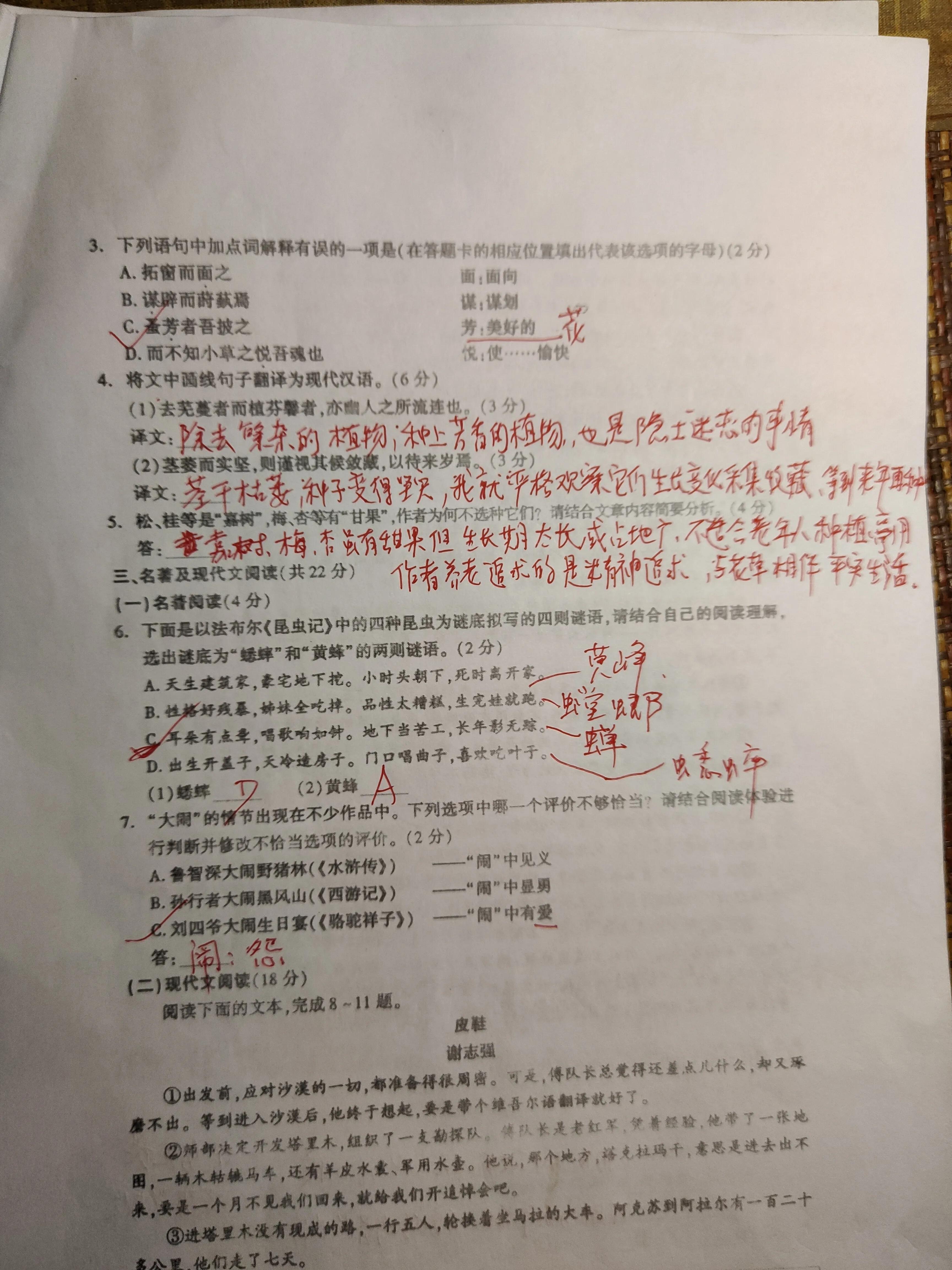 2023年语文中考试卷及答案图片,达州2023年中考语文试卷及答案