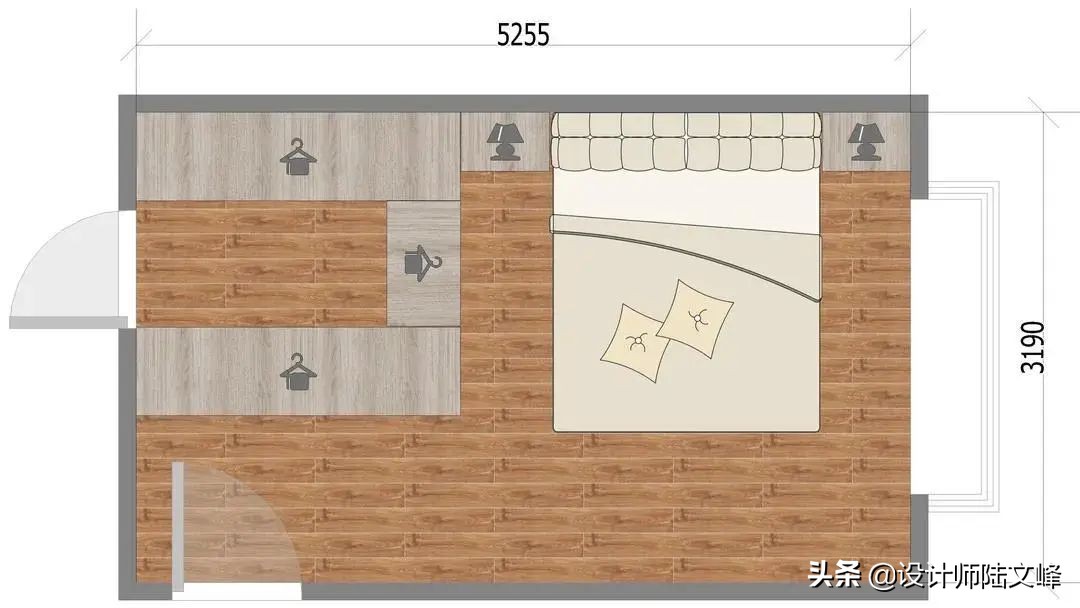 主卧厕所正对床用隐形门,主卫门对着床做隐形门