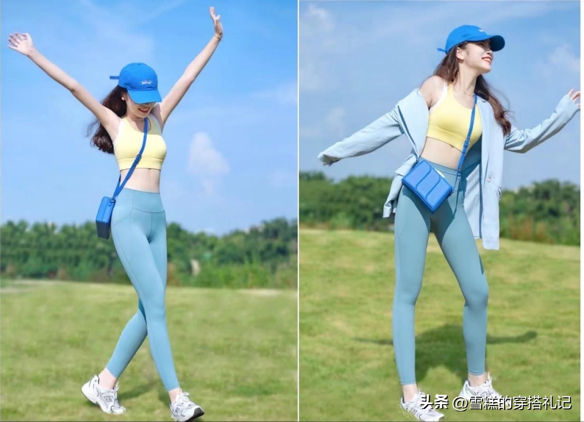 瑜伽裤外穿瑜伽服也能搭出时尚感,宽松裤瑜伽服穿搭白色