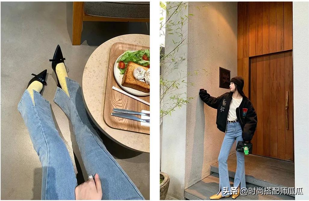 马蹄裤时髦穿搭,小个子短粗腿适合穿马蹄裤吗